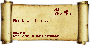 Nyitrai Anita névjegykártya